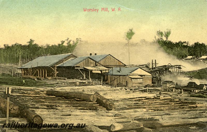 P04433
Timber mill. Worsley, general view, coloured postcard
