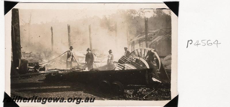 P04564
Burnt remains of No.2 Mill at Jarrahdale 
