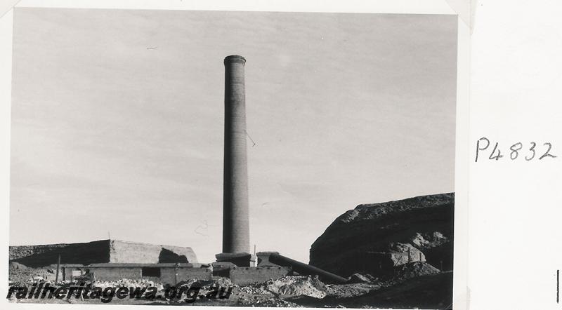 P04832
Lancefield Goldmine, Beria, chimney stack from mine boilers
