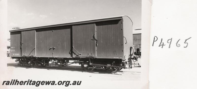 P04965
V class 3290 bogie van, side and end view.
