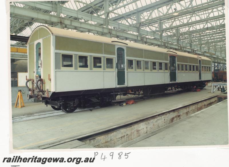 P04985
AY class carriage, Midland Workshops, undergoing major overhaul
