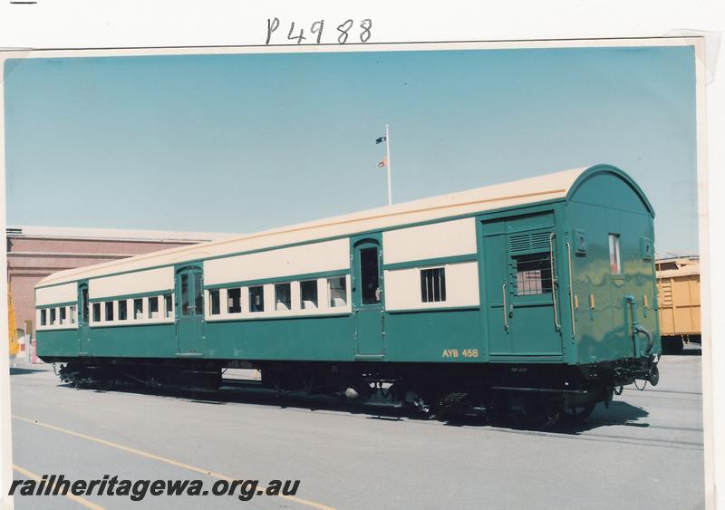 P04988
AYB class 458 carriage, Midland Workshops, after receiving a major overhaul

