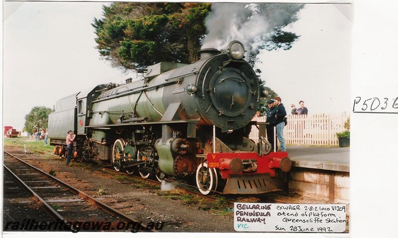 P05036
V class 1209, Bellarine Peninsular Railway, Victoria, with buffers
