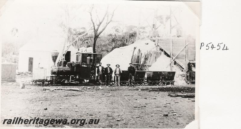 P05454
Freudenstein loco, when new, working at the Golden Ridge Mining Co, Kalgoorlie, same as P4772.
