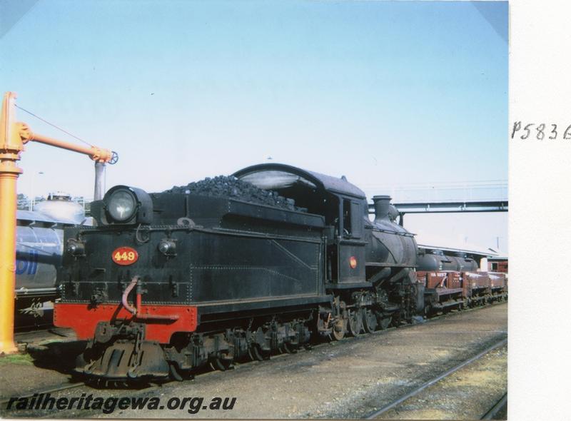 P05836
FS class 449, water column, Narrogin, GSR line, rear of tender and side view, same as T2006.
