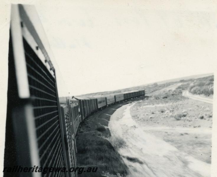 P06005
No.69 passenger train between Canna & Tardun, EM line, view taken from loco looking back along the train
