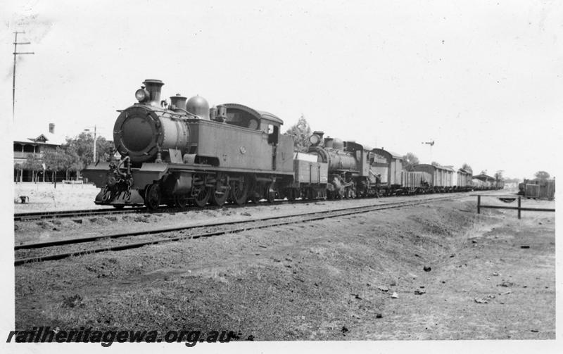 P06257
D class fitted with a K class chimney, double heading with an L class, goods train. 
