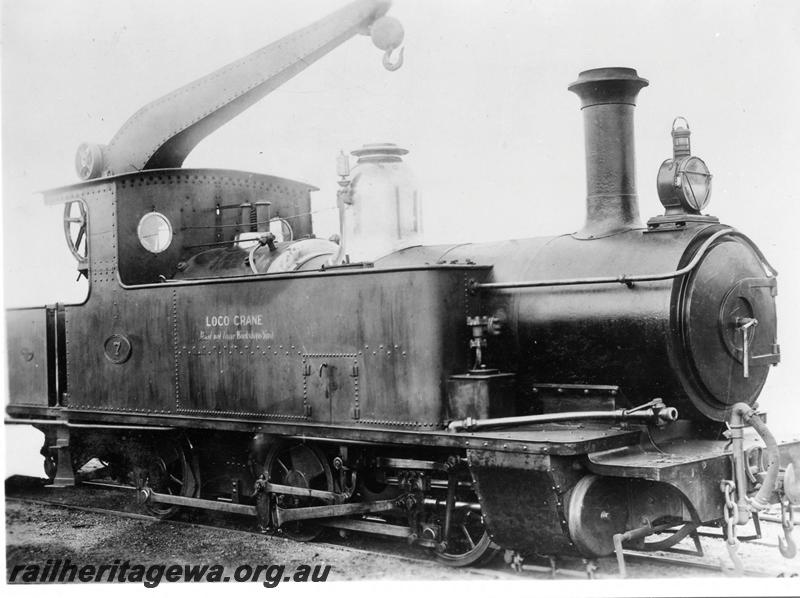 P06346
U class 7, Midland Junction, workshops shunter with crane, side and front view.
