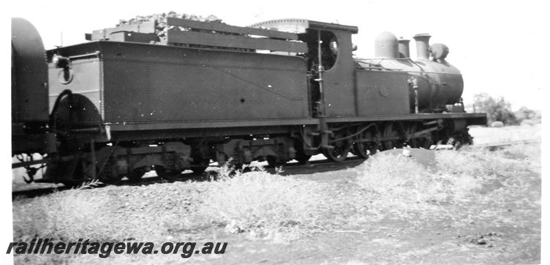 P06703
OA class 6, Sandstone, NR line, rear and side view, tender with wooden hungry boards

