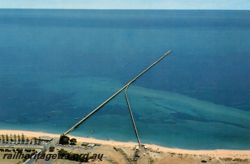 P06720
Jetty, Busselton, aerial view, before damaged by cyclone Alby, postcard
