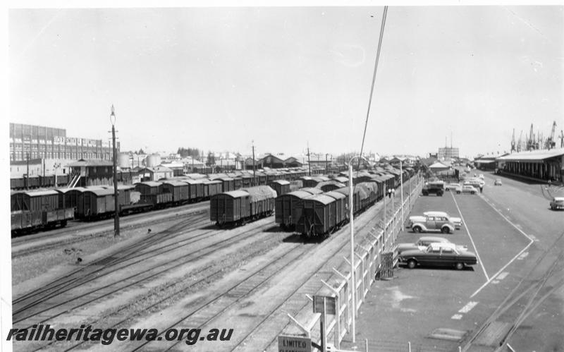 P06752
Yard, Fremantle, looking west, E shed in background
