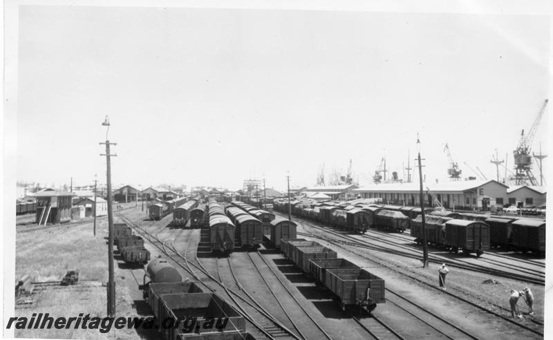 P06756
Yard, Fremantle, looking west, E shed in background
