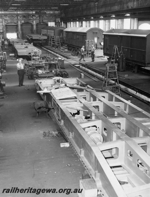 P06799
WF class wagons,(later reclassified to WFDY),under construction, Car Shop, Midland Workshops
