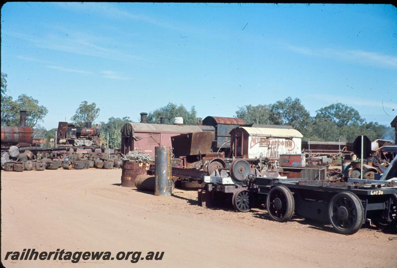 P06808
Overall view of salvage Yard, Midland Workshops, D class wagon with 