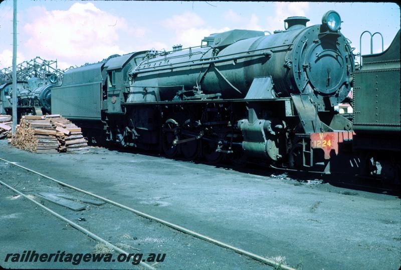 P06812
V class 1224, East Perth Loco Depot, Side and front view
