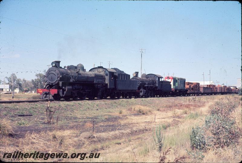 P06849
PMR class 722 with P class boiler and dome, hauling a F class and Y class on goods train, near Picton Junction, SWR line
