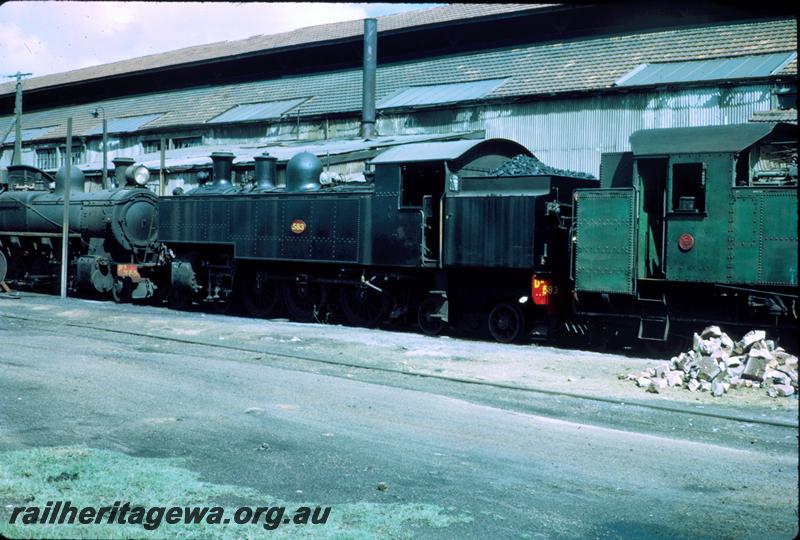P06856
DM class 583 with FS class 365 behind and UT class 664 in front, East Perth Loco depot
