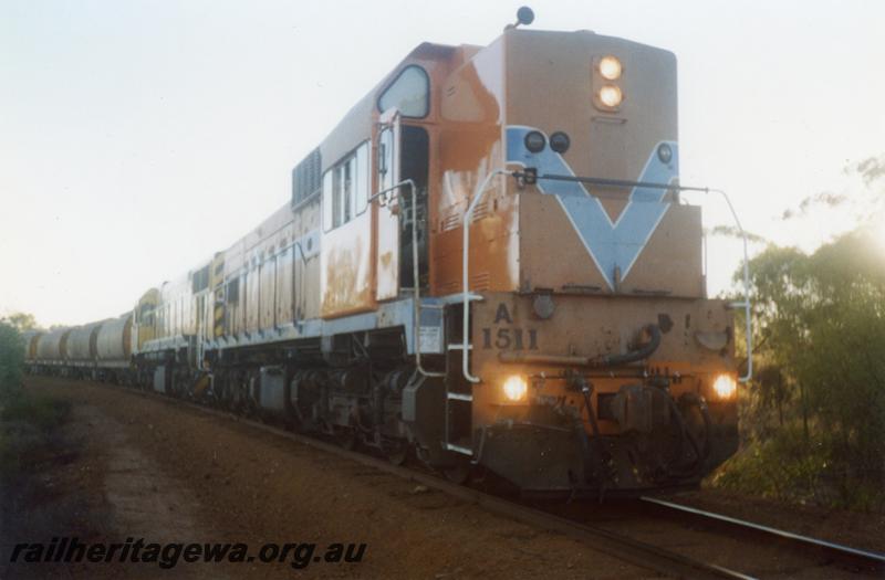 P06972
I of 3 photos of derailment at the 121 km peg, EM line, A class 1511, wheat train derailed
