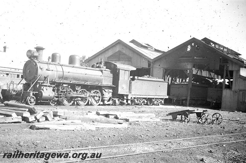 P07080
MRWA C class 15, loco sheds, Midland Junction, front and side view .
