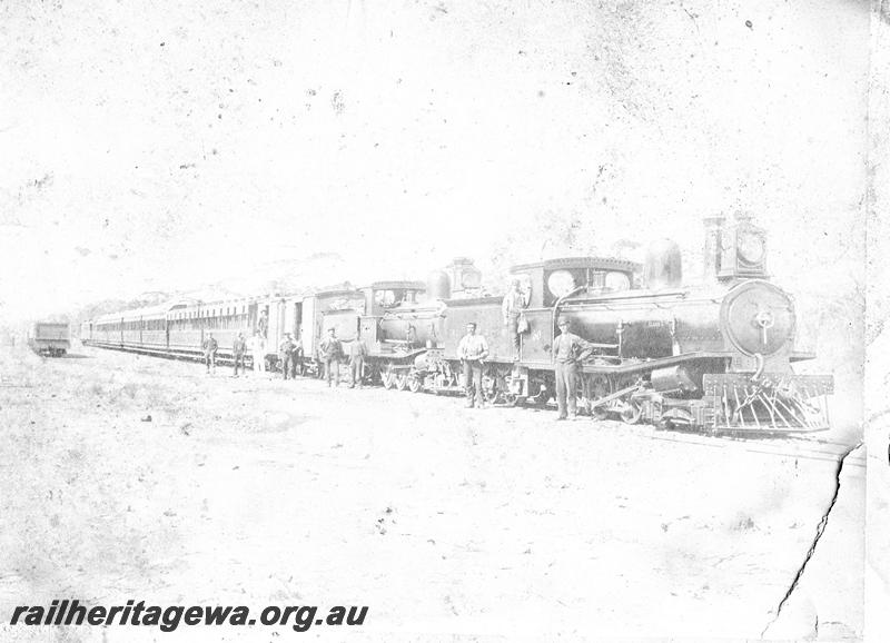 P07121
G class 50 steam loco double heading with another G class, Hines Hill, EGR line, the return of the first train to Coolgardie
