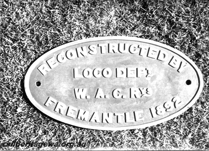 P07610
Makers plate (builders plate), from loco F class 20, 