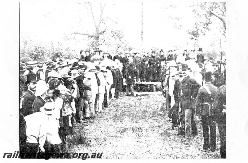 P07762
Ceremony to turn the first sod of the Midland Railway Co. Of WA
