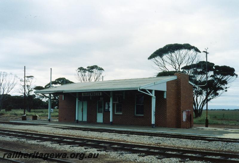 P08556
Narembeen, station building, view from rail side, NKM line.
