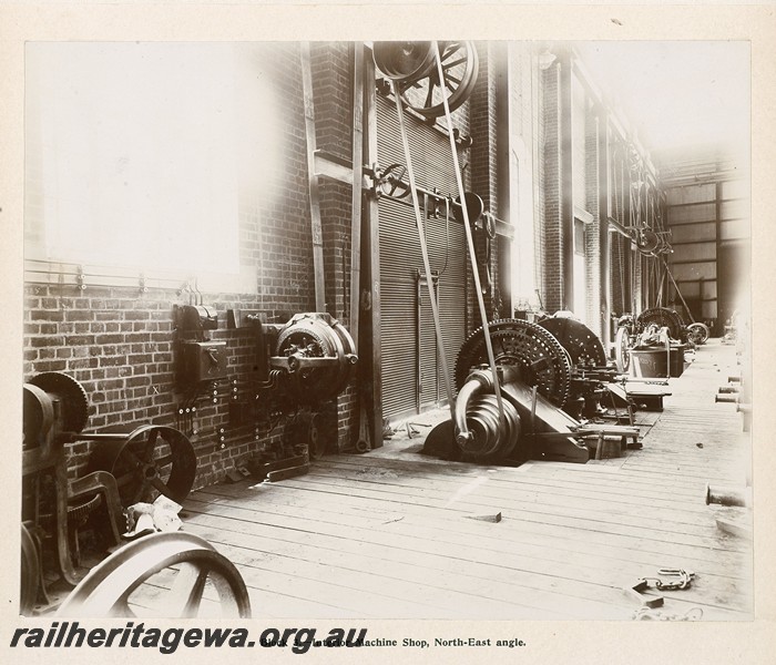 P13380
24 of 67 views taken from an album of photos of the Midland Workshops c1905. Block Three, - Interior, Machine Shop, North East Angle
