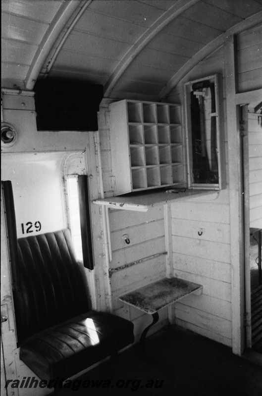 P14009
4 of 4 internal views of Z class 129 brakevan showing the guard's lookout and pigeon holes
