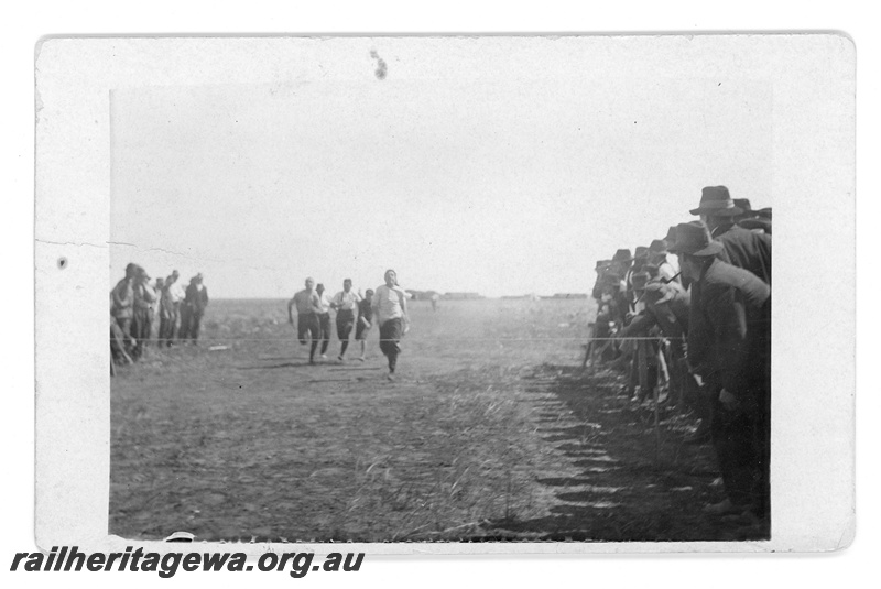 P16808
Commonwealth Railways (CR) - TAR line track workers sports day. c1916 
