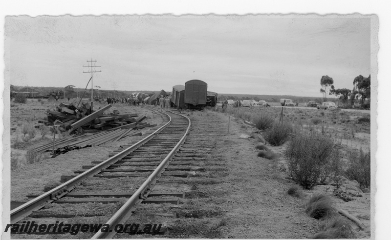 P16919
Carrabin - derailment of number 94 goods. 13th June 1955, EGR line.

