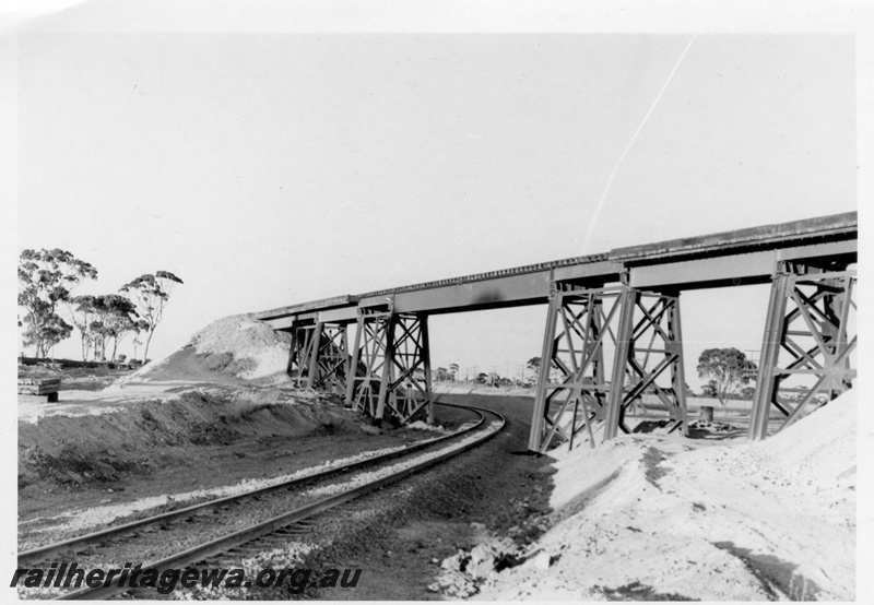 P17217
Steel trestle bridge, track passing underneath, Meenaar, EGR line, c1966
