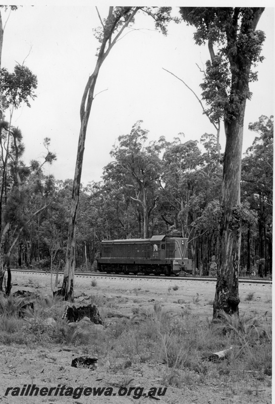 P17785
A class 1504, running around train, Jarrahdale line terminus, front and side view
