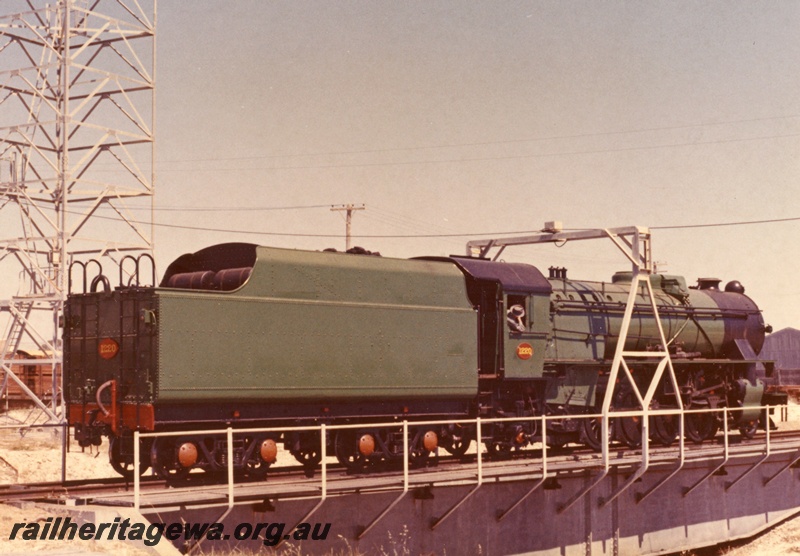 P18096
V class 1220, on turntable, Leighton, rear and side view, c1966
