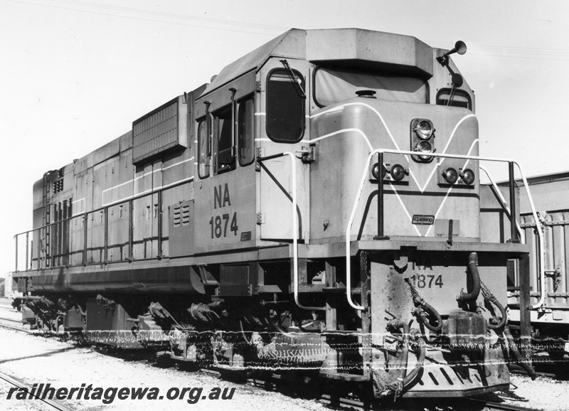 P18145
NA class 1874, Waroona, SWR line, side and front view
