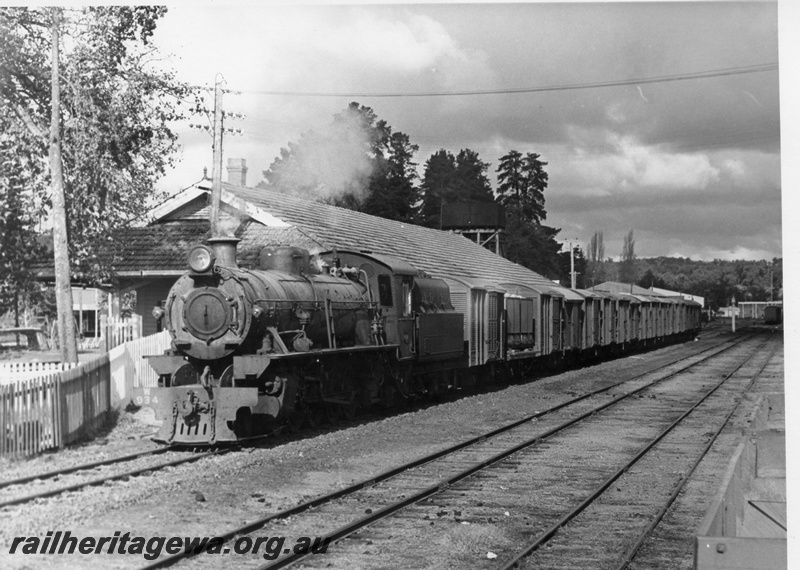 P18266
W class 934 on goods train, Donnybrook, PP line, c1968

