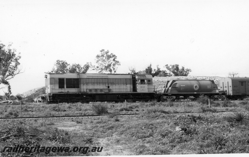 P18606
K class 210, on freight train including WN class 506, WBC class 804, near Kwinana, front and side view

