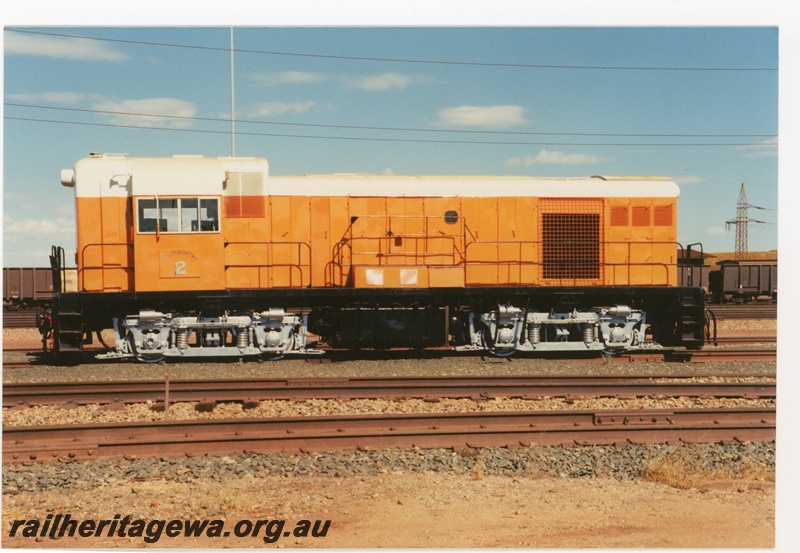 P18788
Goldsworthy Mining (GML) B class 2 at Dampier. Donated to PRHS Dampier.

