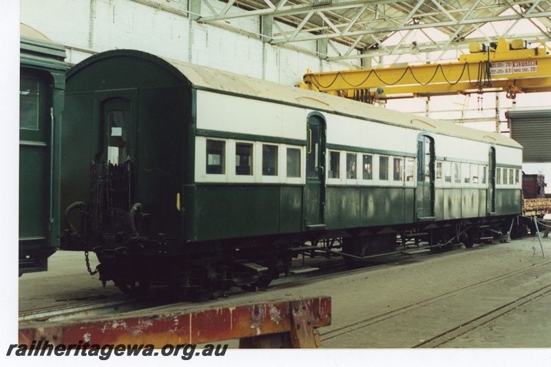 P19243
AY class carriage 452, in carriage shed, end and side view
