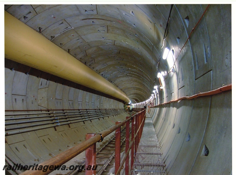 P20045
Interior view of Perth Underground tunnel during construction, Mandurah line
