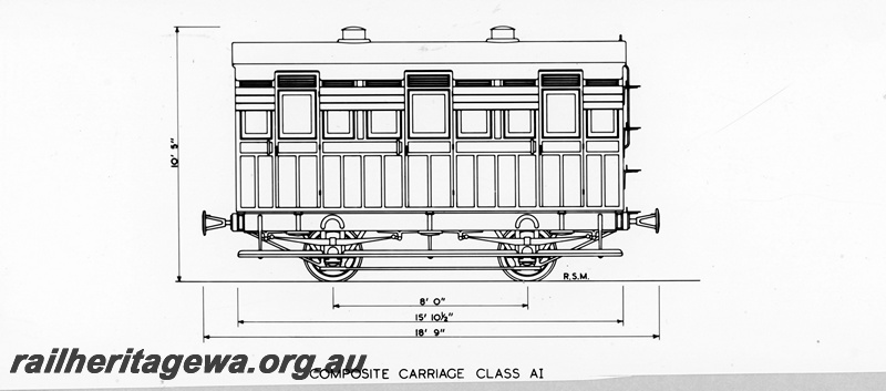 P20065
Drawing, AI class composite carriage, side view
