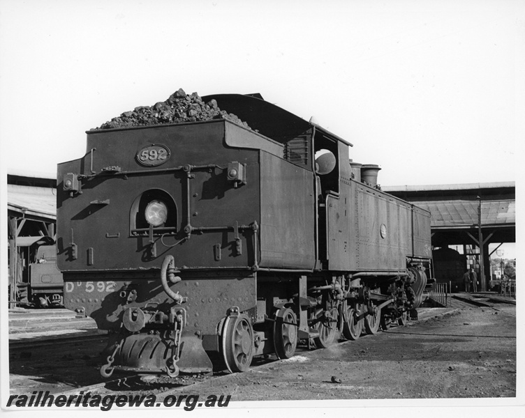 P20102
DD class 592, roundhouse, turntable, other locos, Bunbury, SWR line, rear and side view
