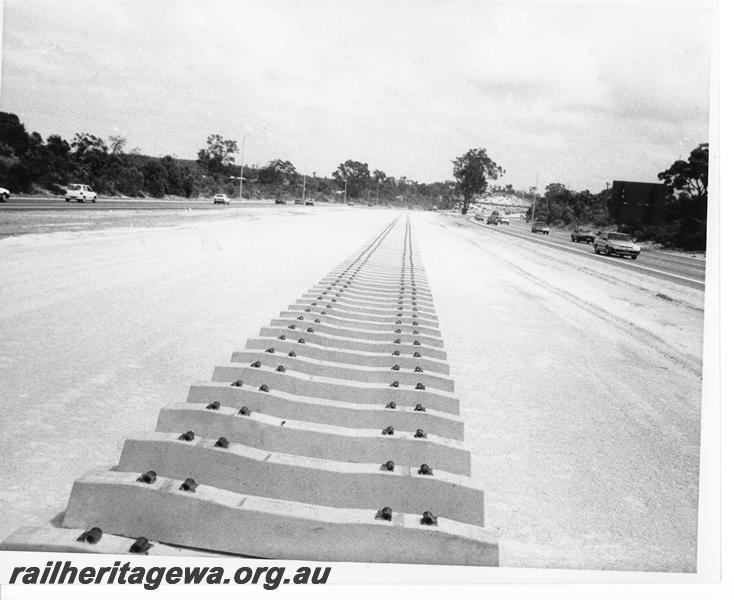 P20175
Northern Suburbs Railway - new rail bed and section of sleepers near Hepburn Ave, Greenwood, NSR Line
