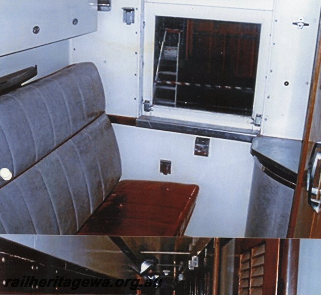 P20786
AQZ class first class 2 berth sleeping carriage. Photo shows inside the carriage compartment.
