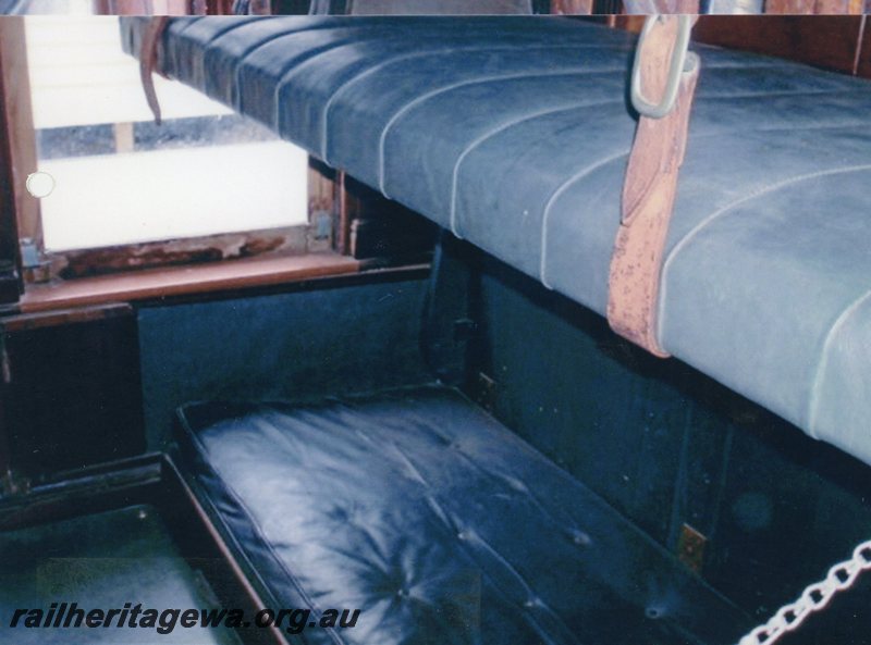 P20791
AQS class second class 4 berth sleeper carriage-photo  showing inside of compartment..
