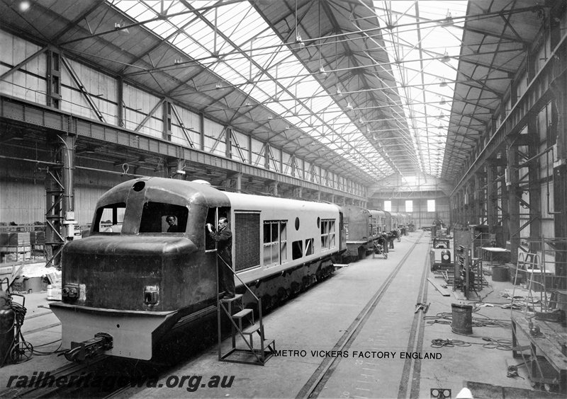 P20795
X class under construction at Metropolitan-Vickers Beyer,Peacock works at Bowesfield, Stockton on Tees, England. 
