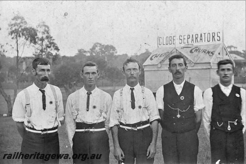 P21144
Railway First Aid team, 1st in the St. Johns Ambulance competition at the Royal Show, c1903, group photo
