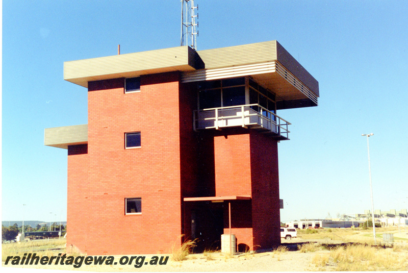 P23101
Forrestfield Hump Yard 1 of 6, control tower, light pole, ground level view
