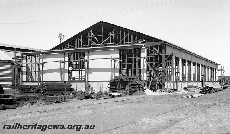 P23332
Tool Room building under construction  Midland  Workshops, end and side view of the building, 
