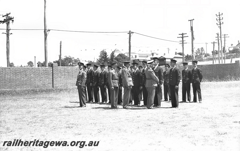 P23464
Annual Inspection of Ambulance Teams, close parade, ground level view
